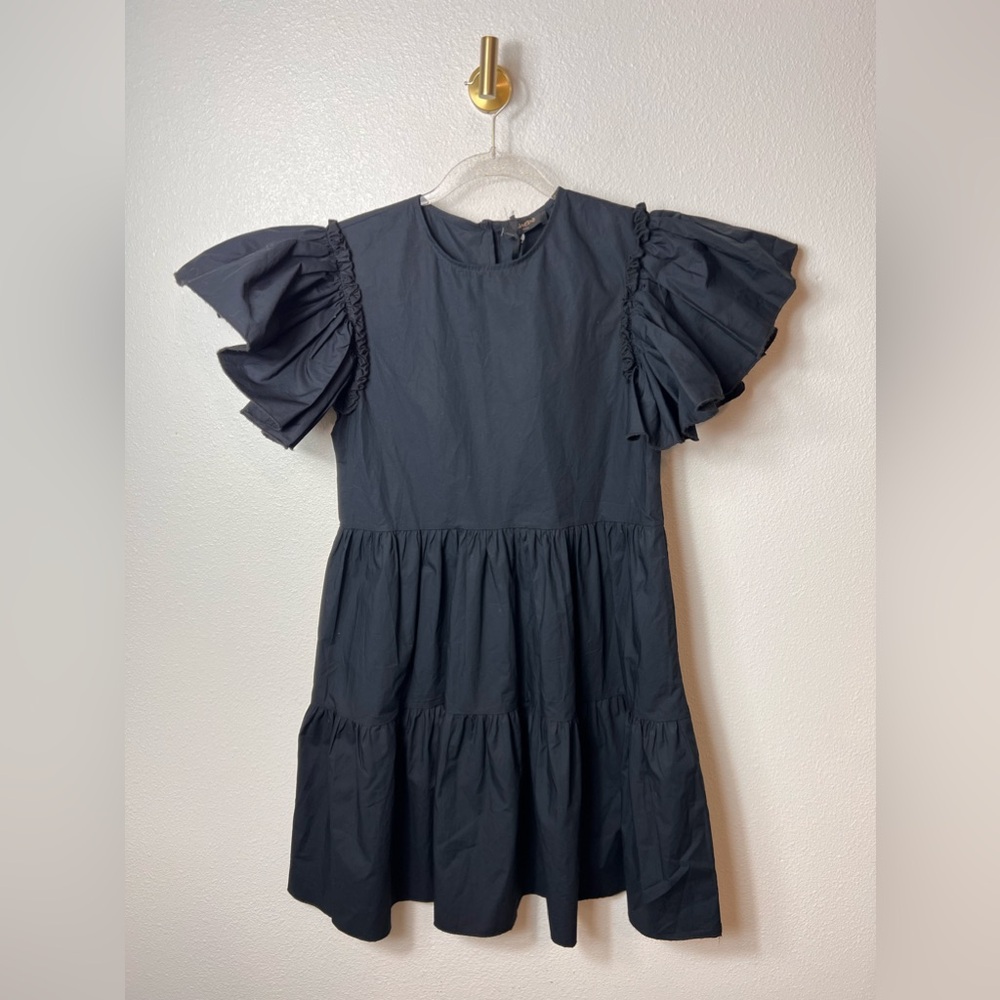 Chepe Italy NWT Rosa Flutter Sleeve 100% Cotton Tiered Dress Size XS
